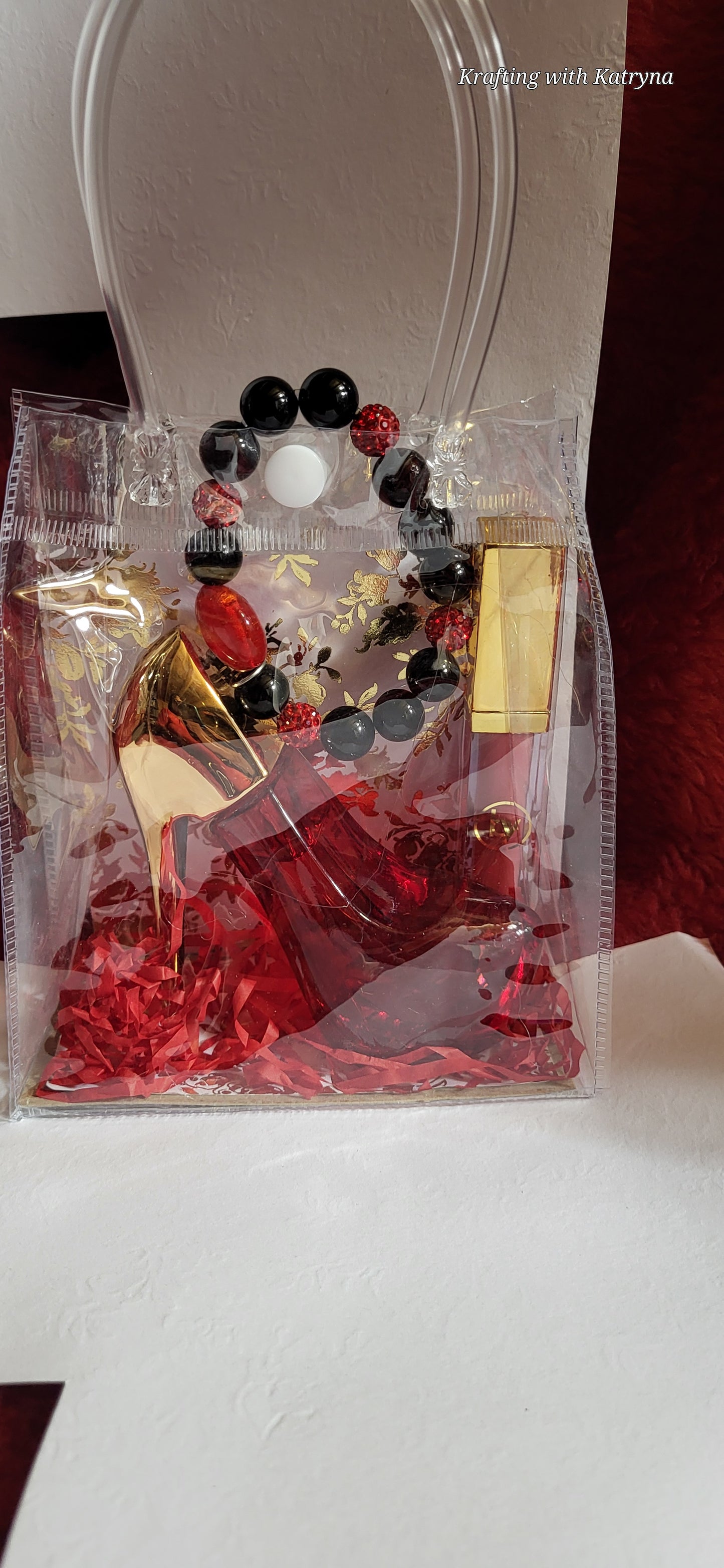 Onyx semiprecious stone bracelet and stiletto gift set