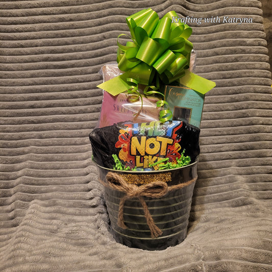 Not like us cross body tin basket