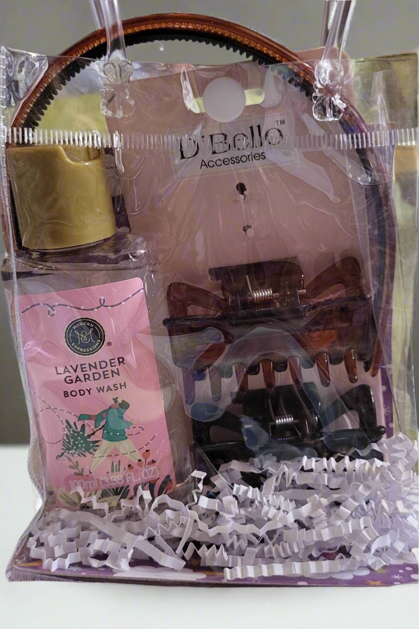 Grab and go bodywash clip gift bag